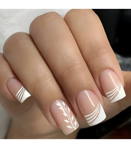 NA087 -  White Multi-Stripes Nails